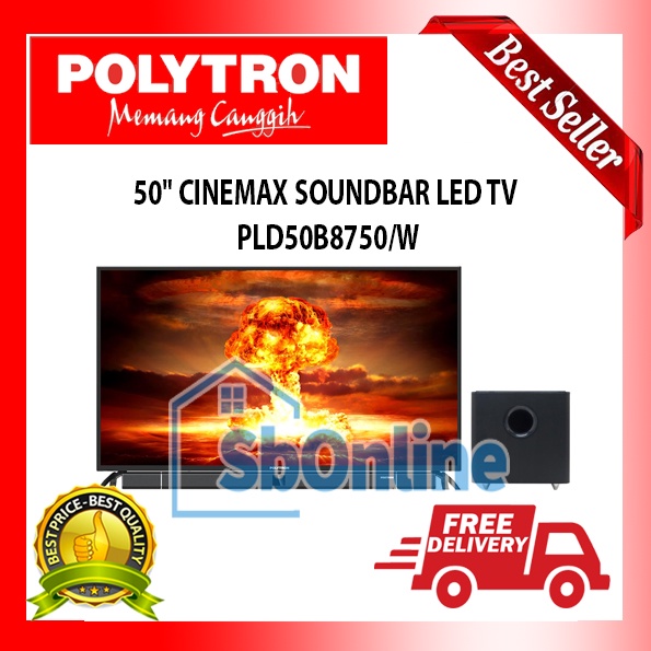 POLYTRON LED TV 50 Inch Cinemax Soundbar - PLD50B8750/W