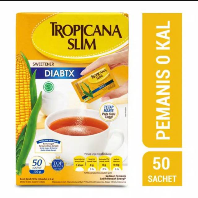 

GULA NON KALORI TROPICANA SLIM DIABTX 50'Sachet