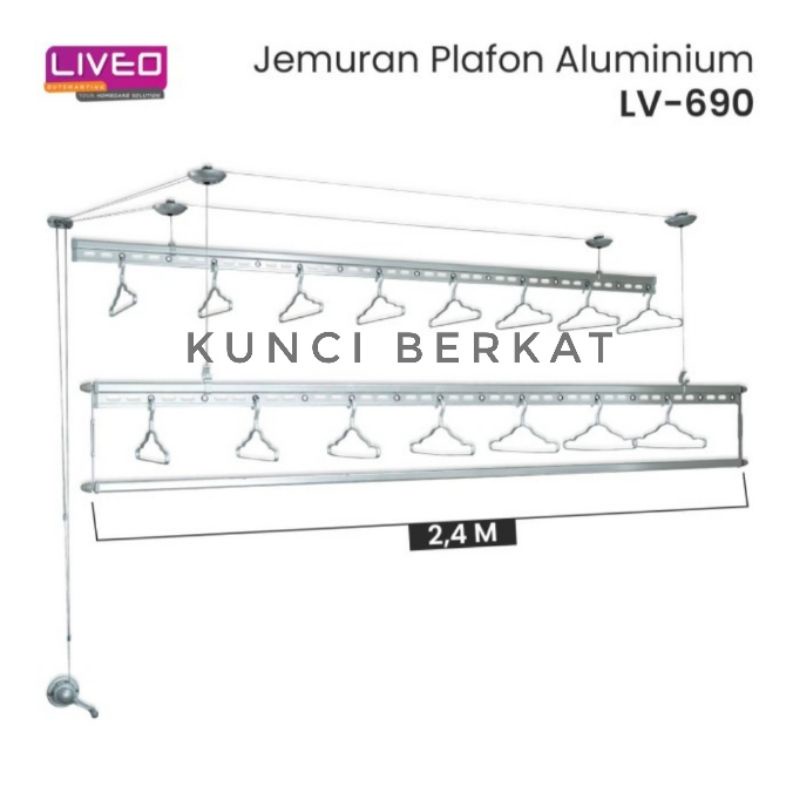 Jemuran Lifting Liveo LV 690 Silver/Almunium/Langit Langit