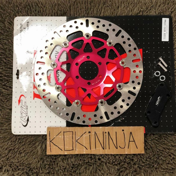 piringan ktc racing tiger revo 320mm cnc floating breket pnp red