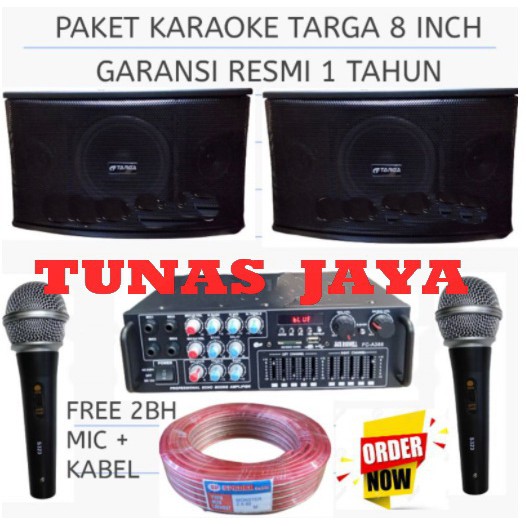 Paket karaoke komplit complete speaker 8 inch plus amplifier original