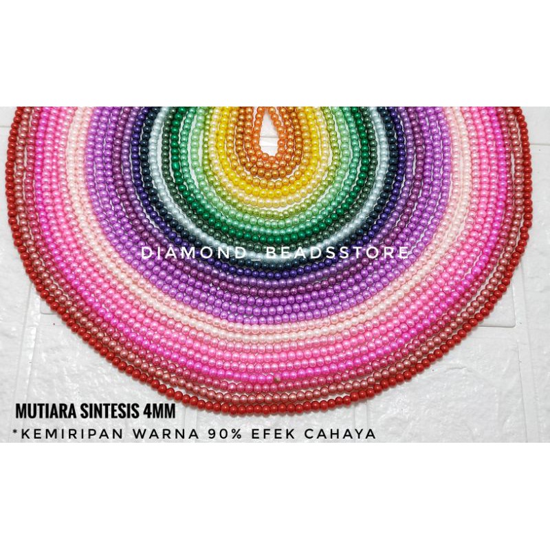 Mutiara 4mm berat Mutiara Sintesis renteng Payet mutiara ( B )