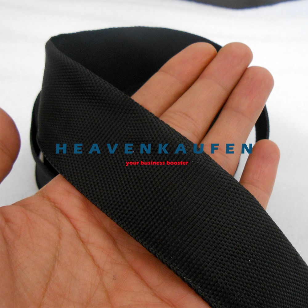 Bisban Pelipit / Webbing PCR 3,8 cm Warna Hitam Harga Per Rol