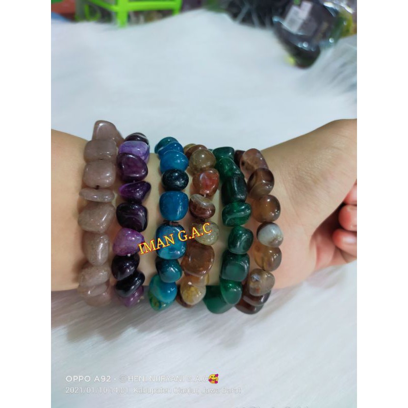 Gelang batu alam 100% asli/Gelang batu alam peria wanita