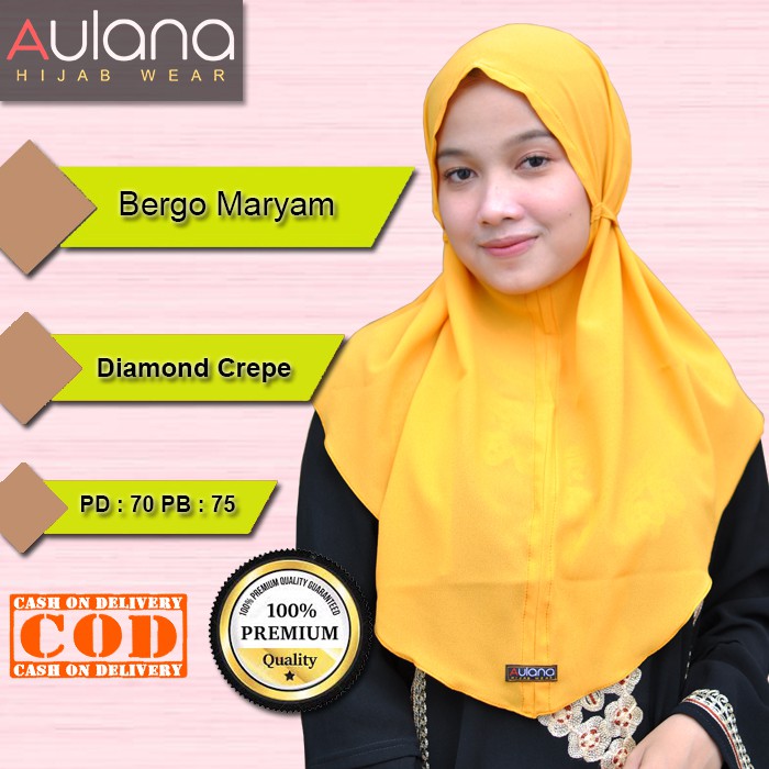 Hijab simple BERGO MARYAM Non Pet Tali Diamond Premium OriAulana Grosir Jilbab dan Kerudung Termurah-1