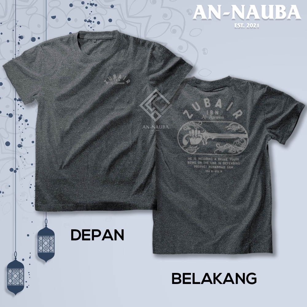 Kaos Dakwah Islami Sahabat Nabi / ZUBAIR IBN AL AWWAM TSHIRT / Baju Distro Santri Muslim [AN-6514]-4