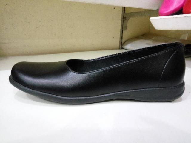 Sepatu Pantofel Full Black Hitam Sekolah Kerja Kuliah Ospek Paskibra Traning Kado Hadiah Wanita