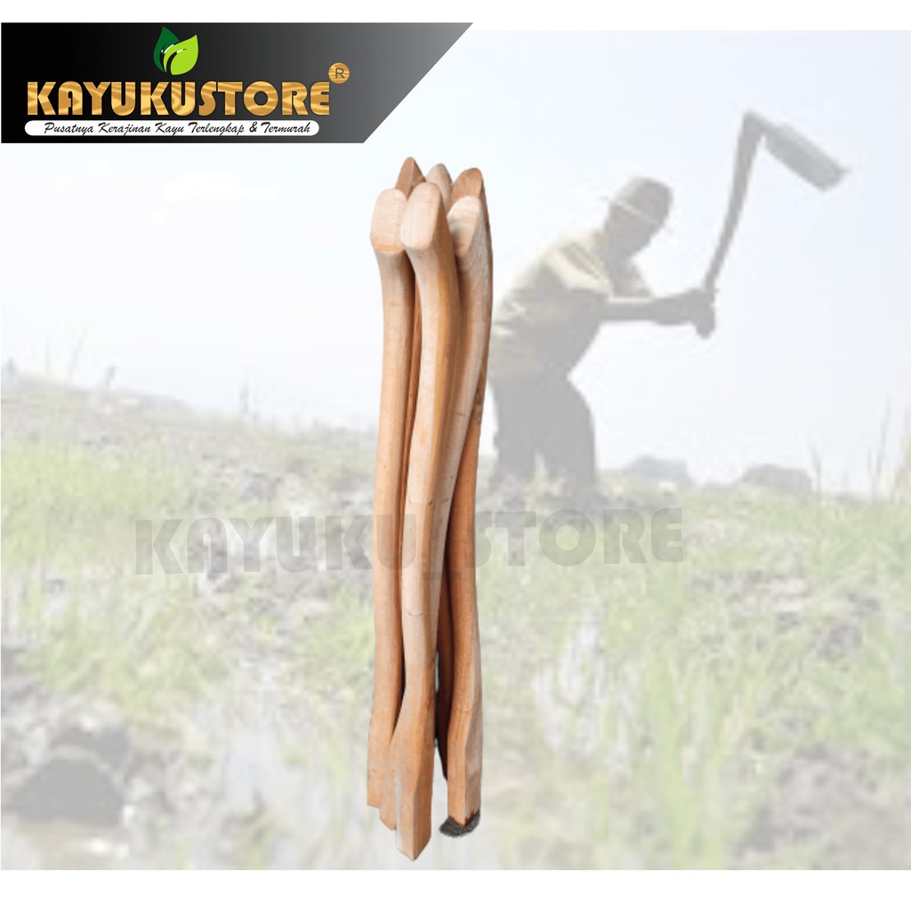 Gagang Cangkul Kayu Mahoni - Doran Pacul 1 Meter