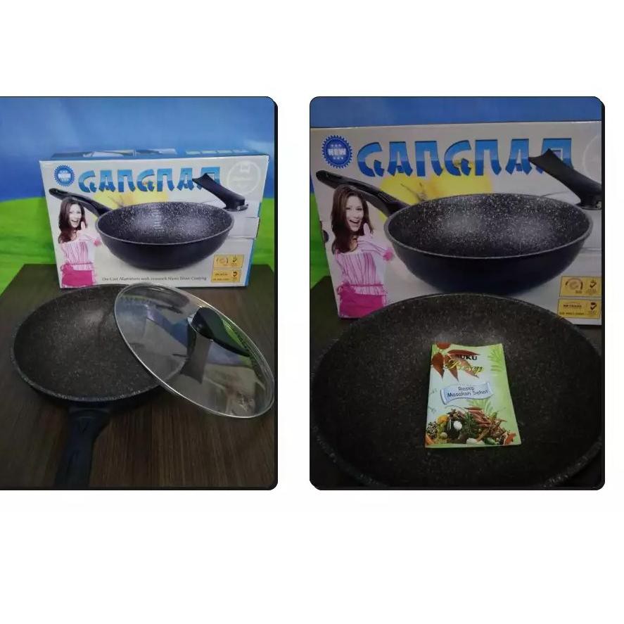 *Bisa Grosir/ecer* Korean PANCI GANGNAM 30cm TECH. NANO SILVERCOATING - WOK PAN Anti lengketer ..{&_