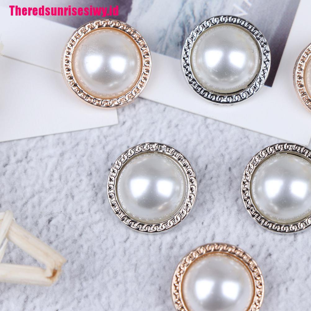 10pcs Kancing Bahan Metal Mutiara Untuk Membuat Scrapbook Diy