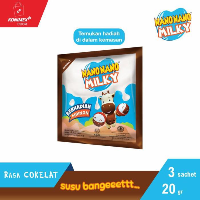 

NANO NANO MILKY RASA COKLAT 3 SACHET PERMEN SUSU ANAK