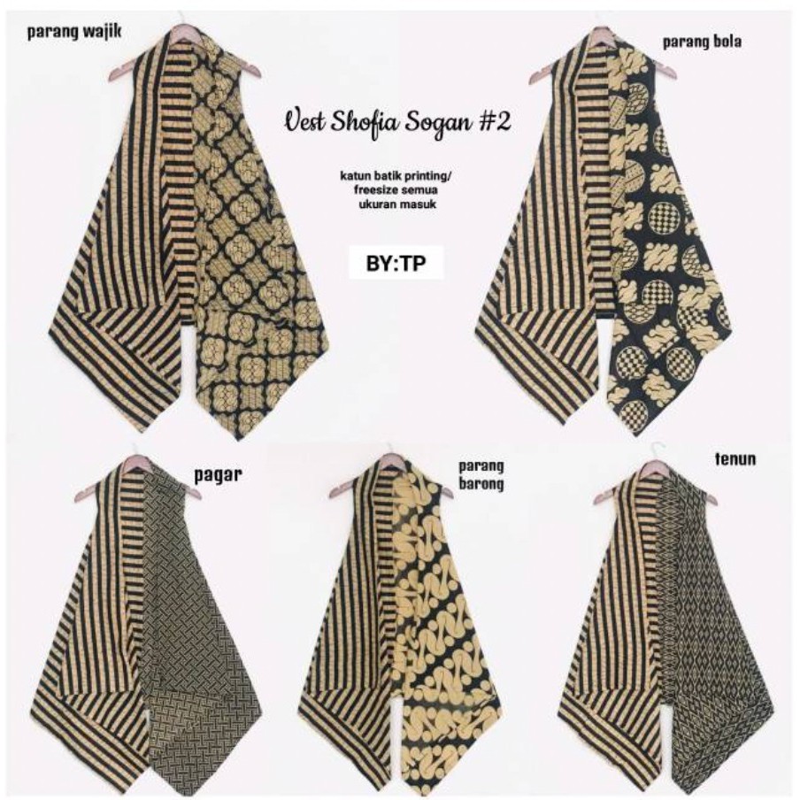 Vest Batik Shofia Sogan Outer #2 Seragam Kerja Kantor Kekinian Cardigan Motif Tenun Outfit Kondangan