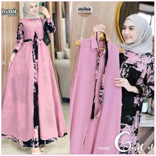 Gamis Mewah Elegan Modern Wanita Polos Ghamis Bisa Cod Busana Muslim Games Dress Dress Kondangan Pes