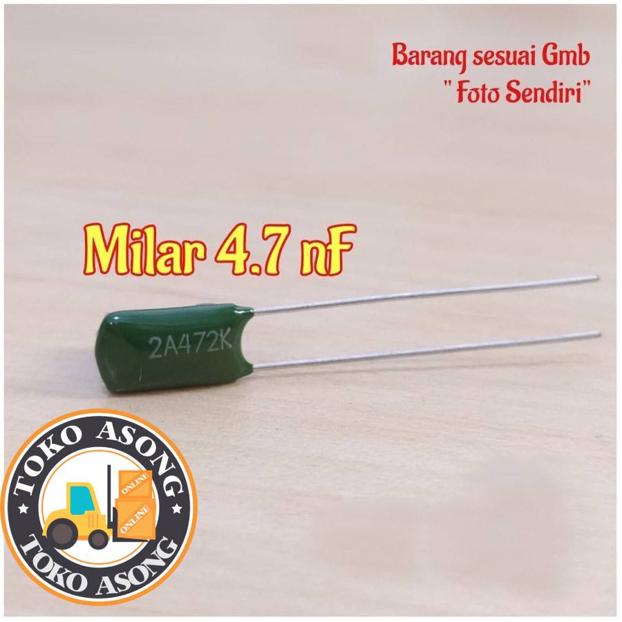 Kapasitor milar 4.7 nf 472 Capasitor mylar 4700 pf Capacitor 100v Kapasitor milar