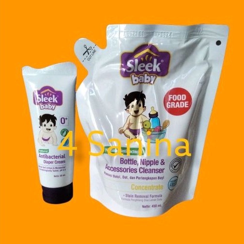 Sleek Baby Bottle,Nipple &amp; Accesories Cleanser 450ml &amp; 500ml/sleek pencuci botol/sleek diaper cream/sleek antibacterial/Sleek