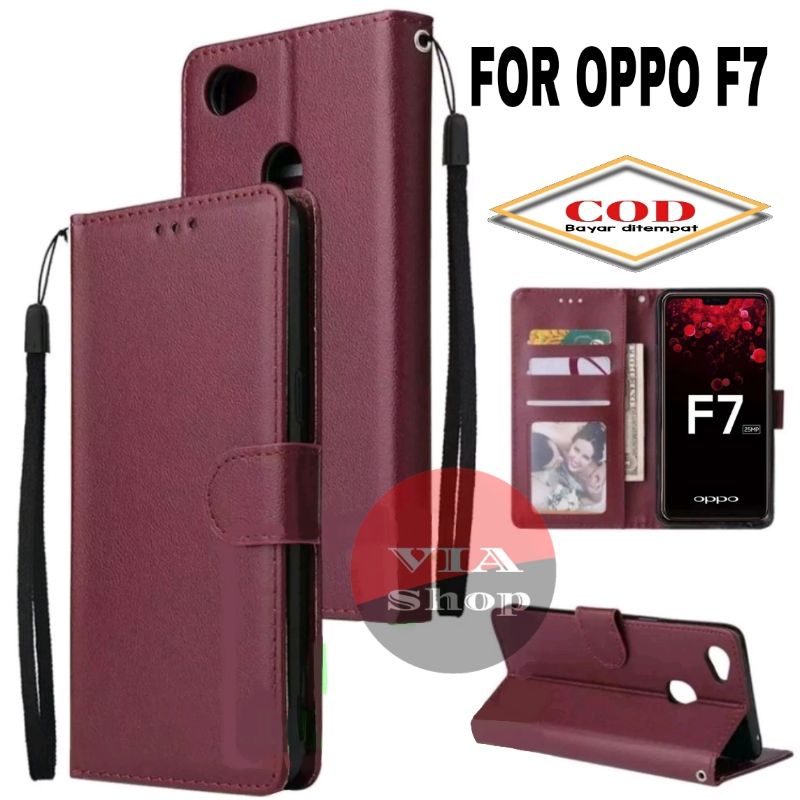 CASE DOMPET HP OPPO F7 /WALLET FLIP CASE COVER LEATHER FOR OPPO F7