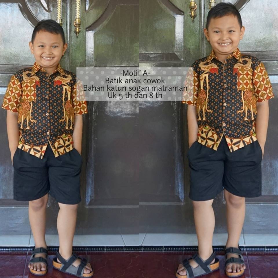 BAL 27 hem batik anak-Kemeja batik anak modern