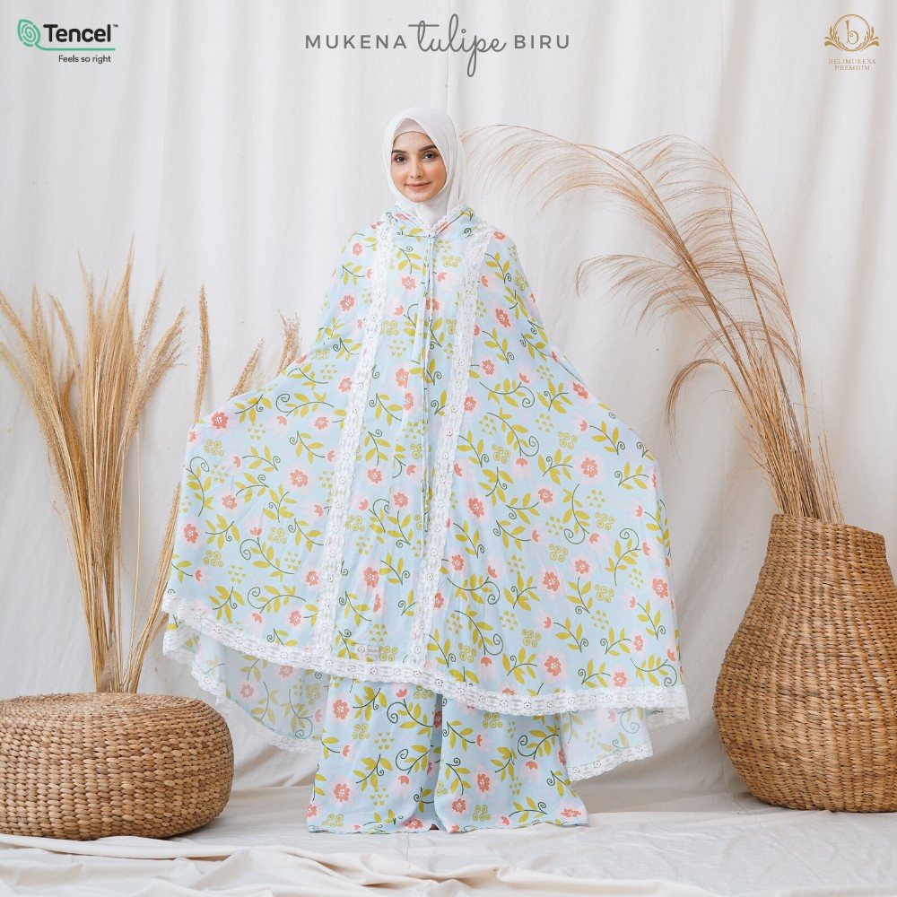 Mukena Tulipe Biru (Mukena 2 in 1)