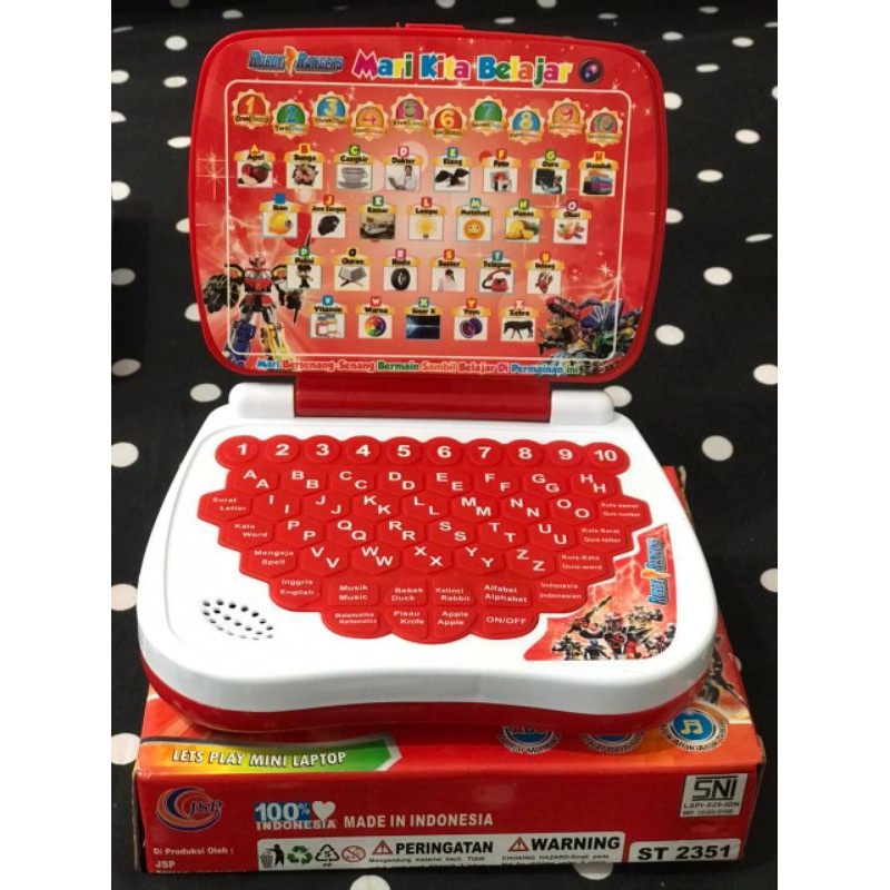 PROMO MAINAN EDUKASI LAPTOP ANAK-Merah