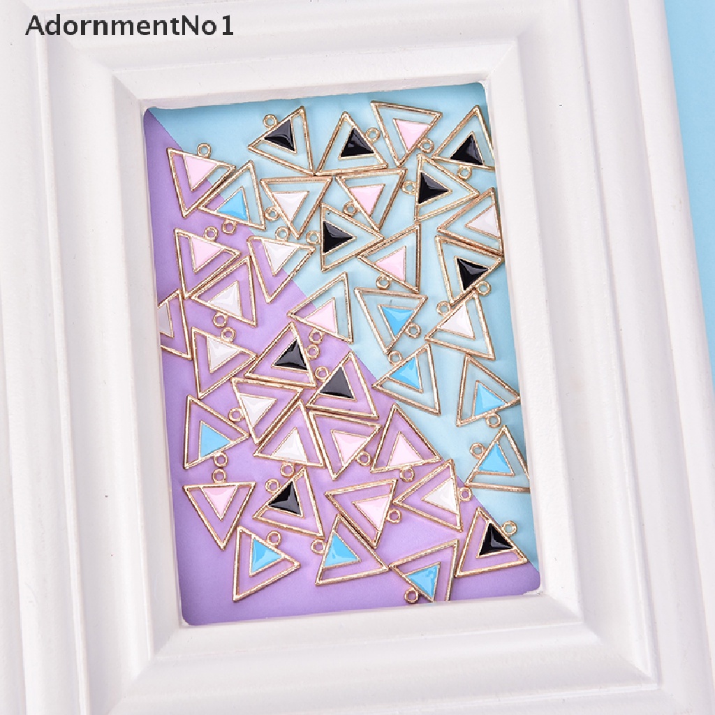 (AdornmentNo1) 10pcs / lot Liontin Bentuk Geometri Bahan Enamel Untuk Kerajinan Perhiasan DIY