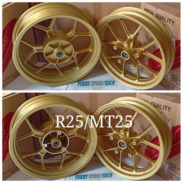 Velg Racing V rossi  Double Disc Yamaha R25 Mt25  / Pelek Racing V Rossi New Cobra R25 Mt25 350-17 &