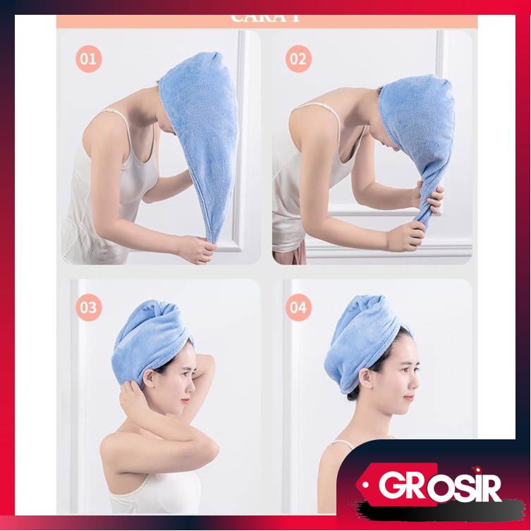 Grosir - H858 Handuk Rambut Microfiber / Kain Pengering Rambut / Handuk Kepala / Handuk Mandi