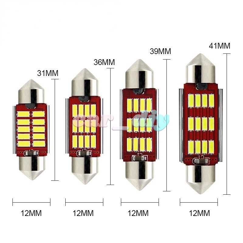 Festoon Lampu Baca LED Dome 31mm 6000K C5W 36mm 36mm Untuk Interior Mobil