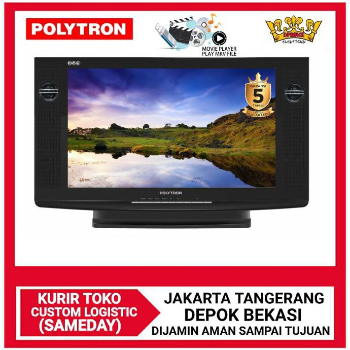 Ready&Siapkirim Polytron 24D123 Led Tv Tabung 24 Inch Garansi 5 Tahun - No Bubble Wrap