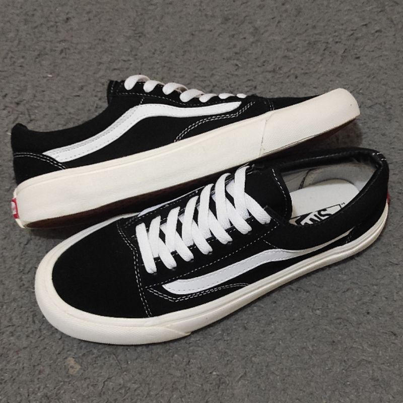 (100% IMPORT) Sepatu Vans Import Vans Oldskool Black White Og Ivory Old skool Premium Grade Ori