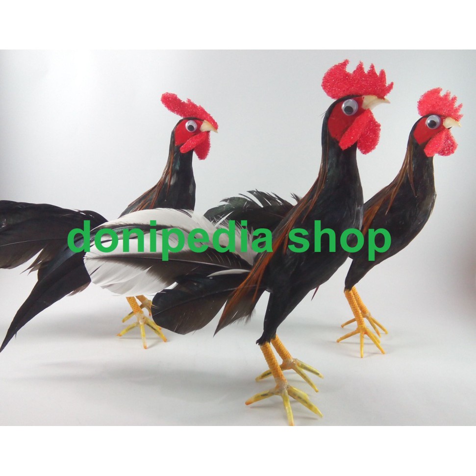 Miniatur Boneka Ayam Jago Jantan Pajangan Unik Lucu Shopee