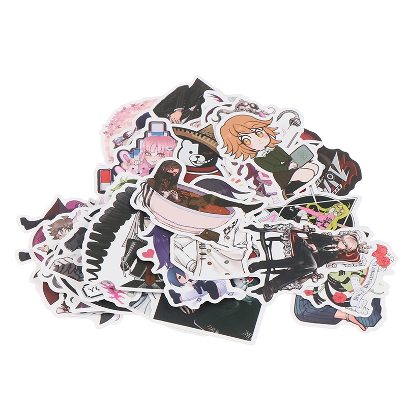 【beautifulhome12.id】50PCS Anime Danganronpa PVC Sticker for Luggage Laptop Skateboard Waterproof