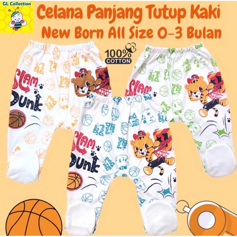 OBRAL! ISI 3PCS! CELANA PANJANG TUTUP KAKI BAYI NEWBORN ALL SIZE 0-3BULAN 100%KATUN