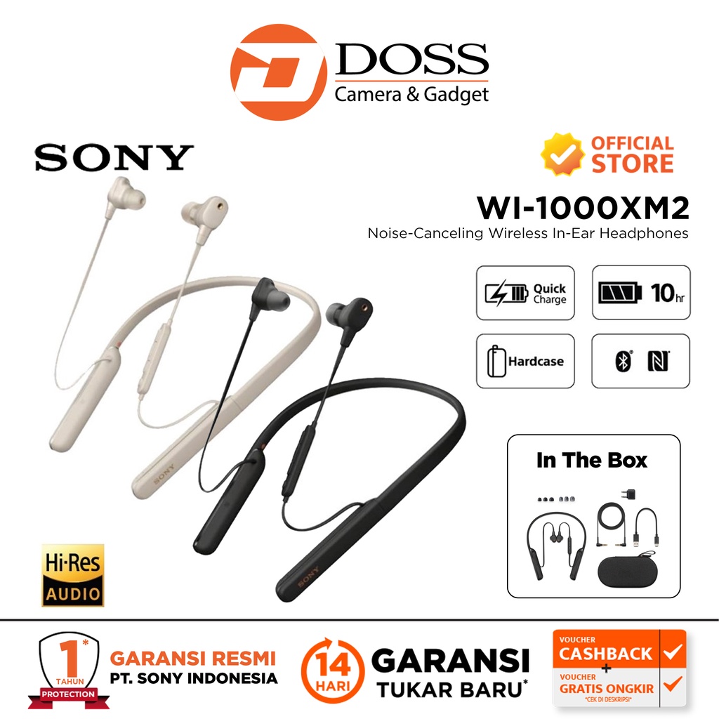Sony WI 1000XM2 / WI1000XM2 / WI 1000X NC Bluetooth Earphones