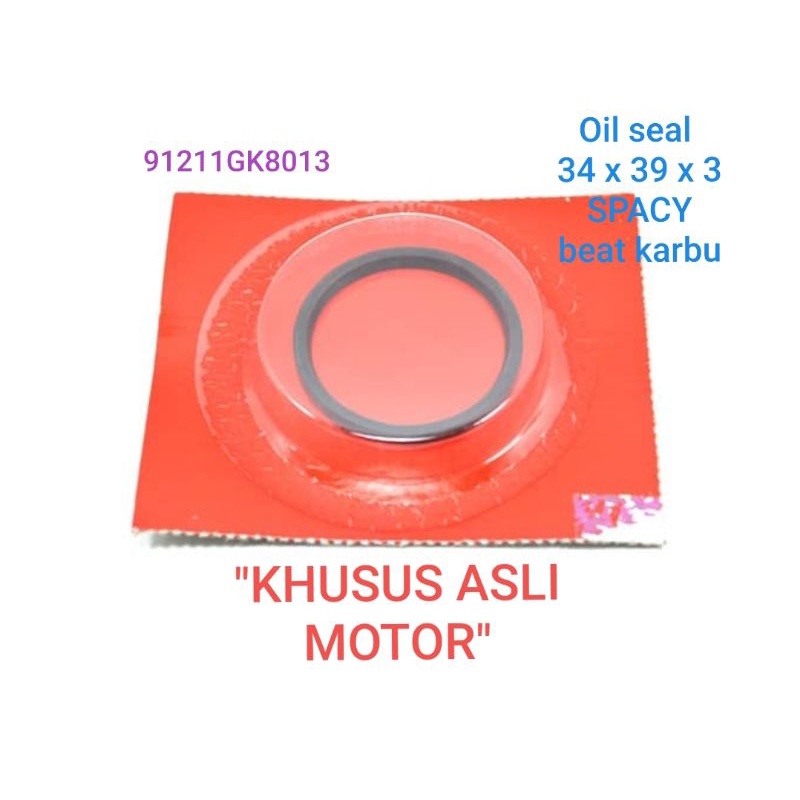 AHM OIL SEAL 34x39x3, beat karbu, SPACY, ORIGINAL, spare part motor honda asli, 91211GK8013