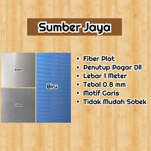 Fiber Pagar Fiber Plat Motif Garis Tebal 0.8 mm