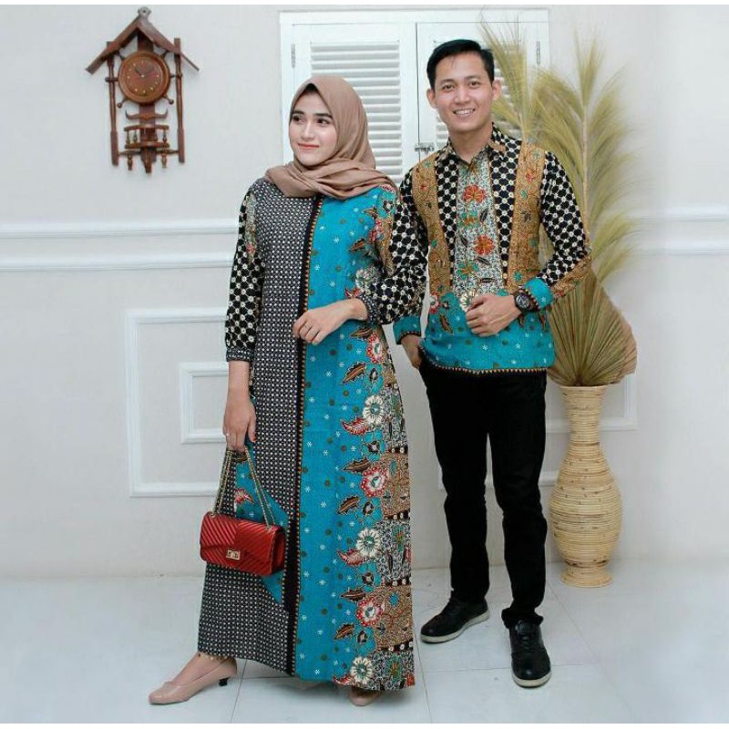 Gamis Batik Couple kombinasi 100% asli pekalongan