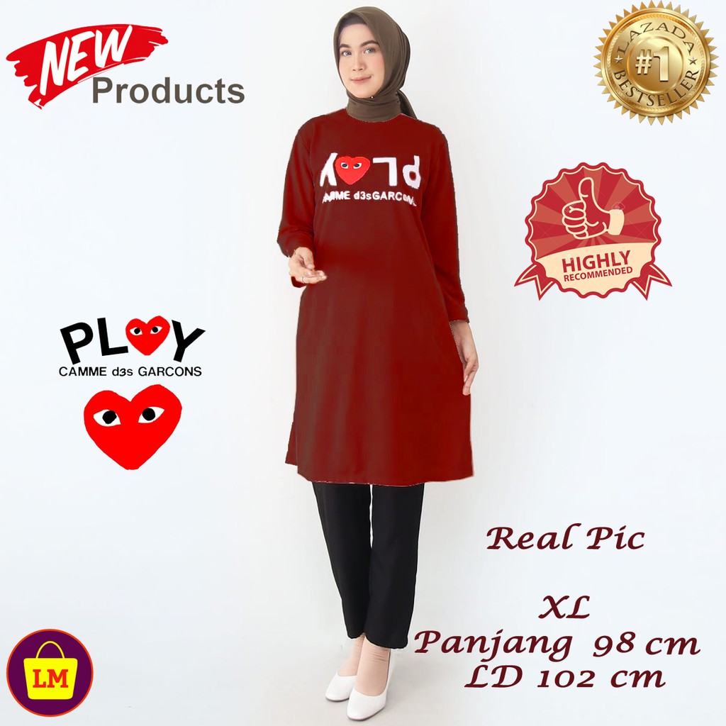 Atasan Wanita Tunik PLY Muslim Wanita XL LMS 07044