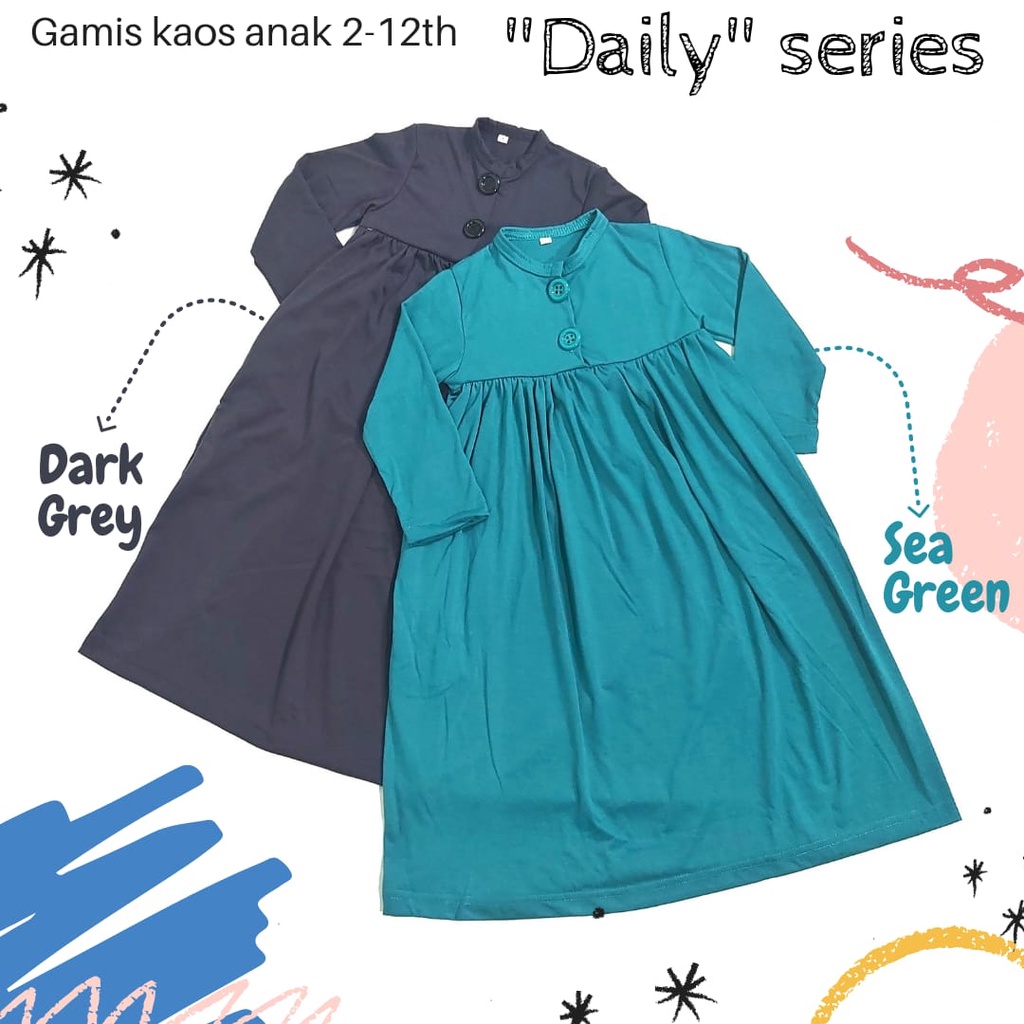 GAMIS KAOS HARIAN POLOS ANAK 1-5TH (DAILY SERIES)