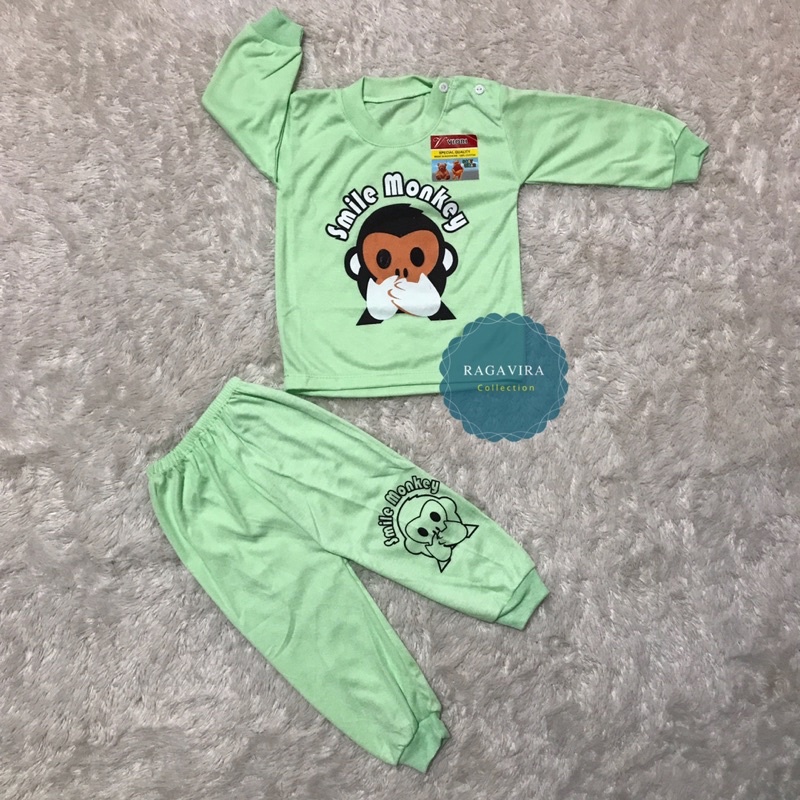 BAJU BAYI smile monkey Setelan 3-18 Bulan (PP084)