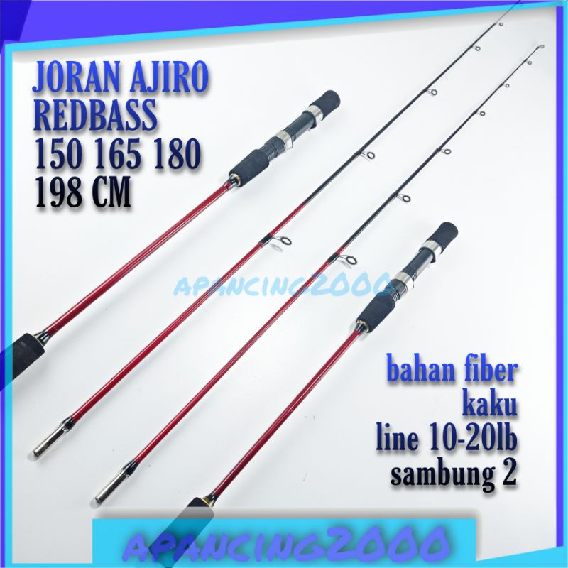 Joran pancing jigging laut  kaku  ajiro redbass fiber solid 150 165 180 198 COD