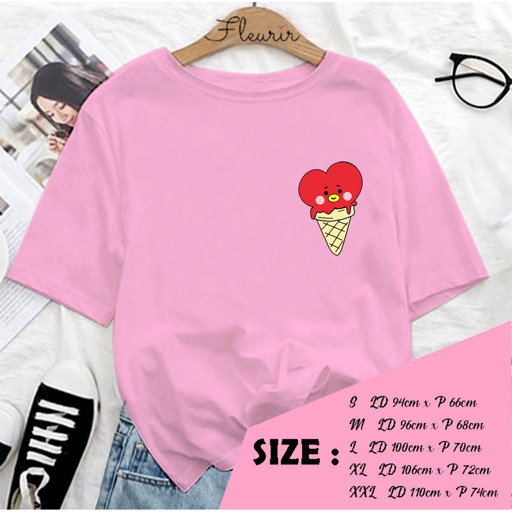 FLEURIR - KAOS TATA ICE CEAM WANITA DEWASA LENGAN PENDEK TEE UNISEX WANITA PRIA