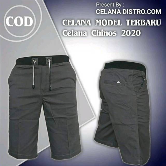  BIG SIZE Celana  Chino  Pendek Pria  mick pinggang  karet  