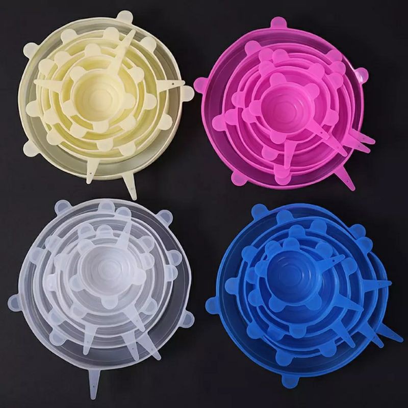 (Tebal)Strech Bowl Cover 1 set isi 6 pcs  /Lid Silicone Food cover with colour box