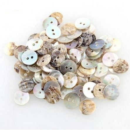 Shell Buttons Two Holes - Round Style (10 pcs)