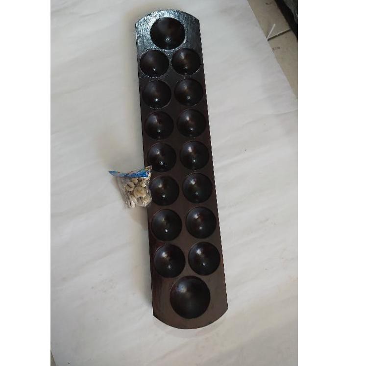 

Grosir 67JAL Congklak kayu coklat mengkilap +120pcs biji kerang 33 Diskon