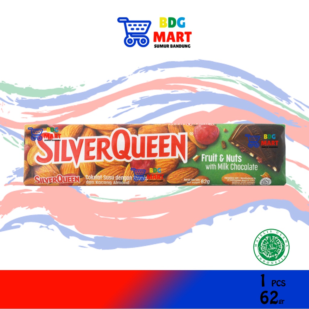 

SilverQueen Fruit &Nut Coklat Susu Dengan Kismis Dan Kacang Almond Halal MUI - 65gr