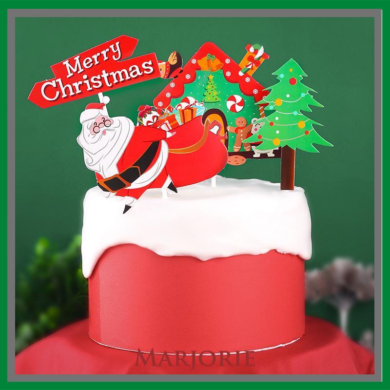 1 Set 7 Styles Topper Kue Desain Merry Christmas Bahan Akrilik Untuk Dekorasi Natal-MJD
