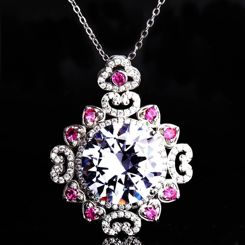 Kalung Rantai Dengan Liontin Ruby Natural Untuk Wanita