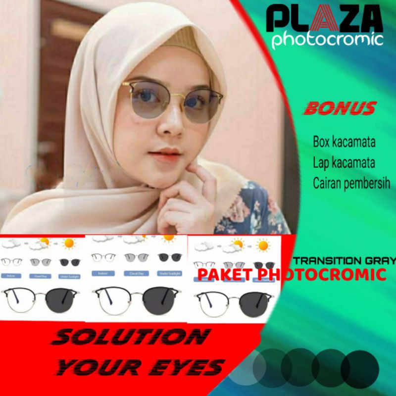 kacamata photocromic wanita kode 9029(bisa cod)free box,lap,cairan pembersih kacamata