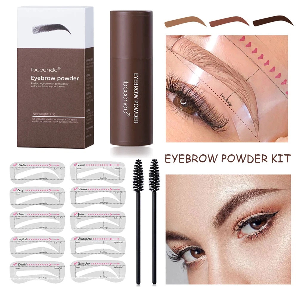 Eyebrow Powder Cetakan Alis Instan / Eyebrow Stamp Alis / Stempel Alis Waterproof FREE 10 Model Cetakan Alis